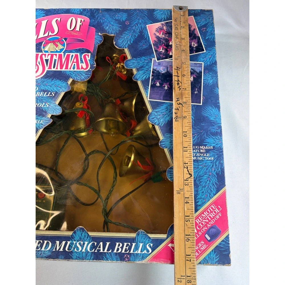 Mr Christmas Bells of Christmas 10 Lighted Musical Brass Bells 21 Carols Vintage